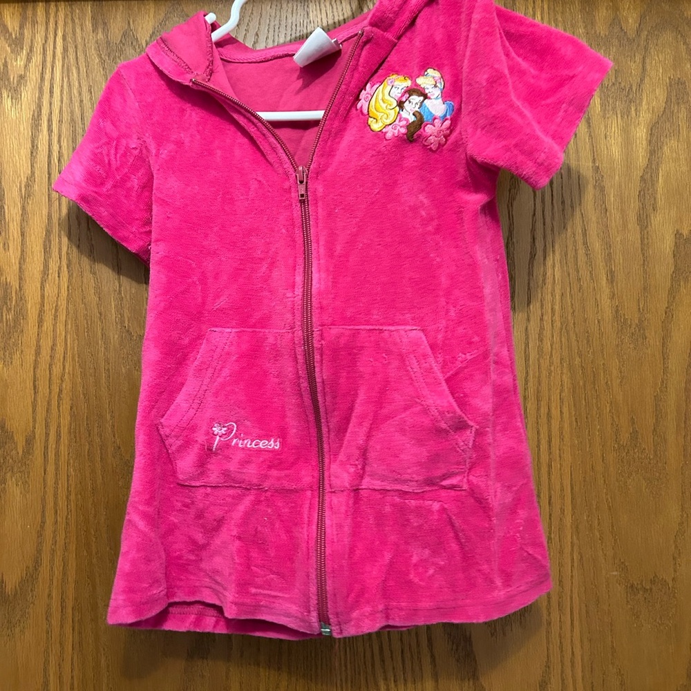 Disney Pink Hooded Dress with Floral Detail